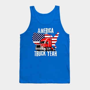 Semi Truck -America Truck Yeah USA Tank Top